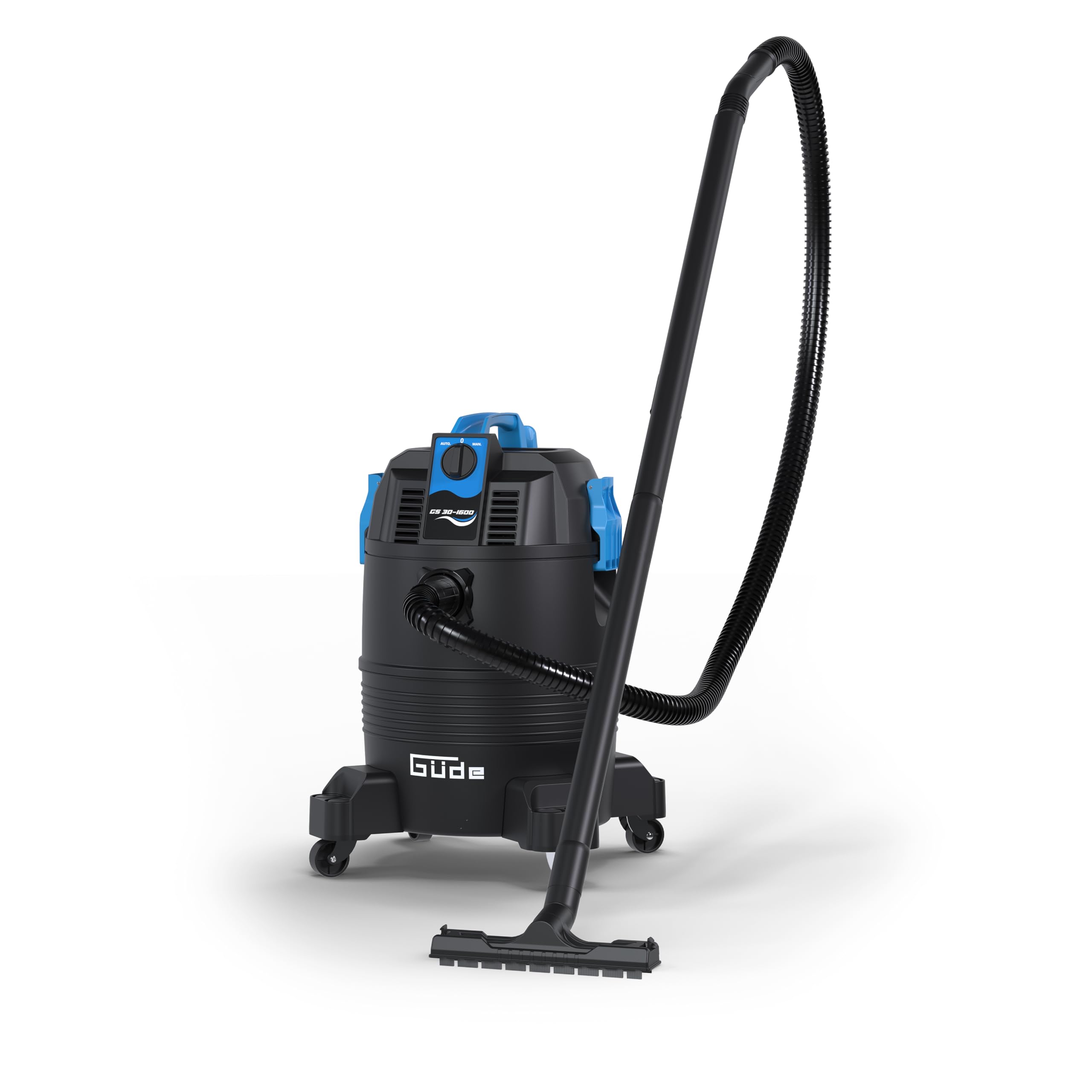 Güde GS 30-1600 3 in 1 Schlammsauger – 230 Volt, 1600 Watt, 180 Millibar Unterdruck, 30 Liter Behälter, 4 Meter Saugschlauch, Saugrohr, Kombidüse, Fugendüse, Teichbürste, für Teich- und Poolreinigung