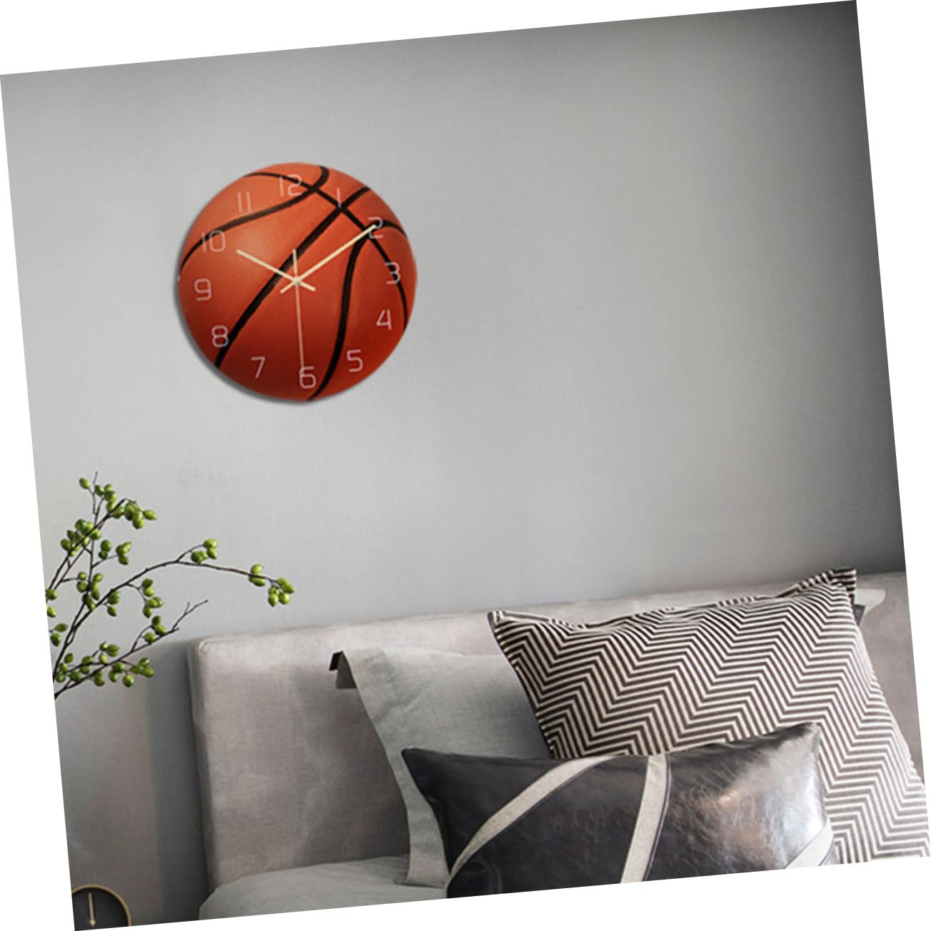 Artibetter Vintage Ball-Design Wanduhr - Retro Basketball-Dekor für Kinderzimmer - HeimKunst Stille 3D FußballUhrwerk