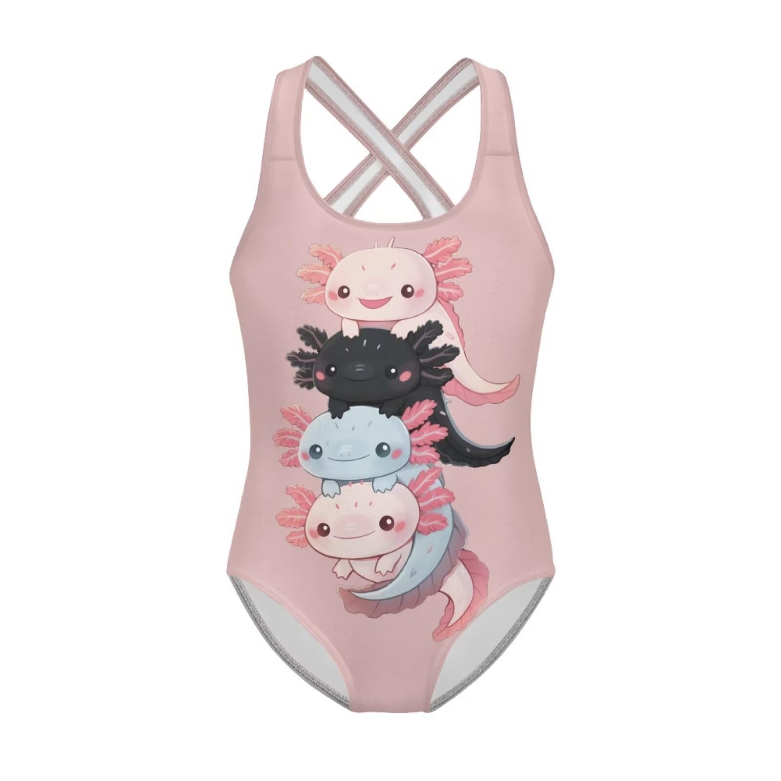 Girls Swimsuit Criss Cross Back 1-Piece Summer Beach Swiwmear