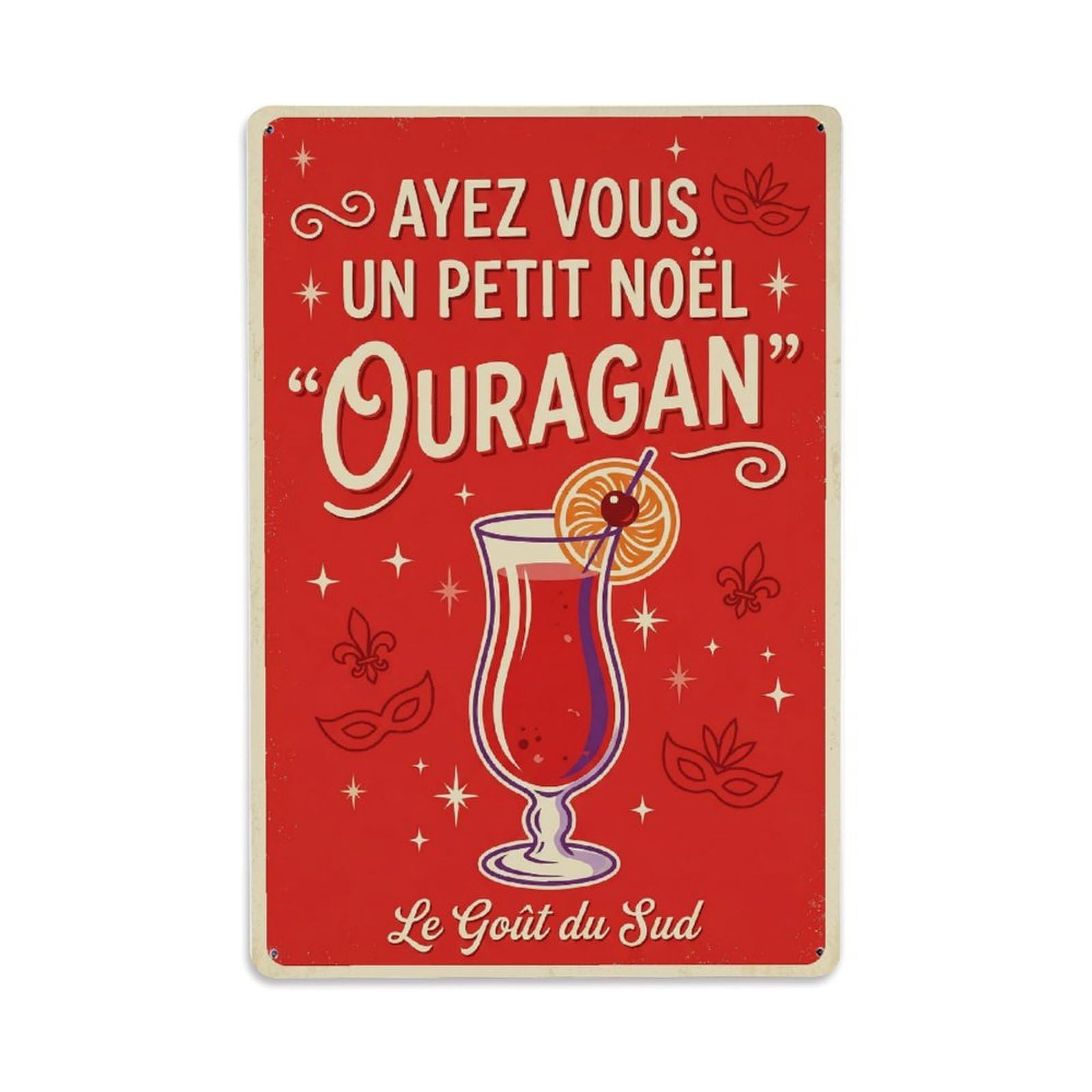 Hurricane Bold Flavor Metal Tin Sign Plaque Wall Decor for Cafe, Club Bar, Office, Home Garden Metal Poster 8x12Inch