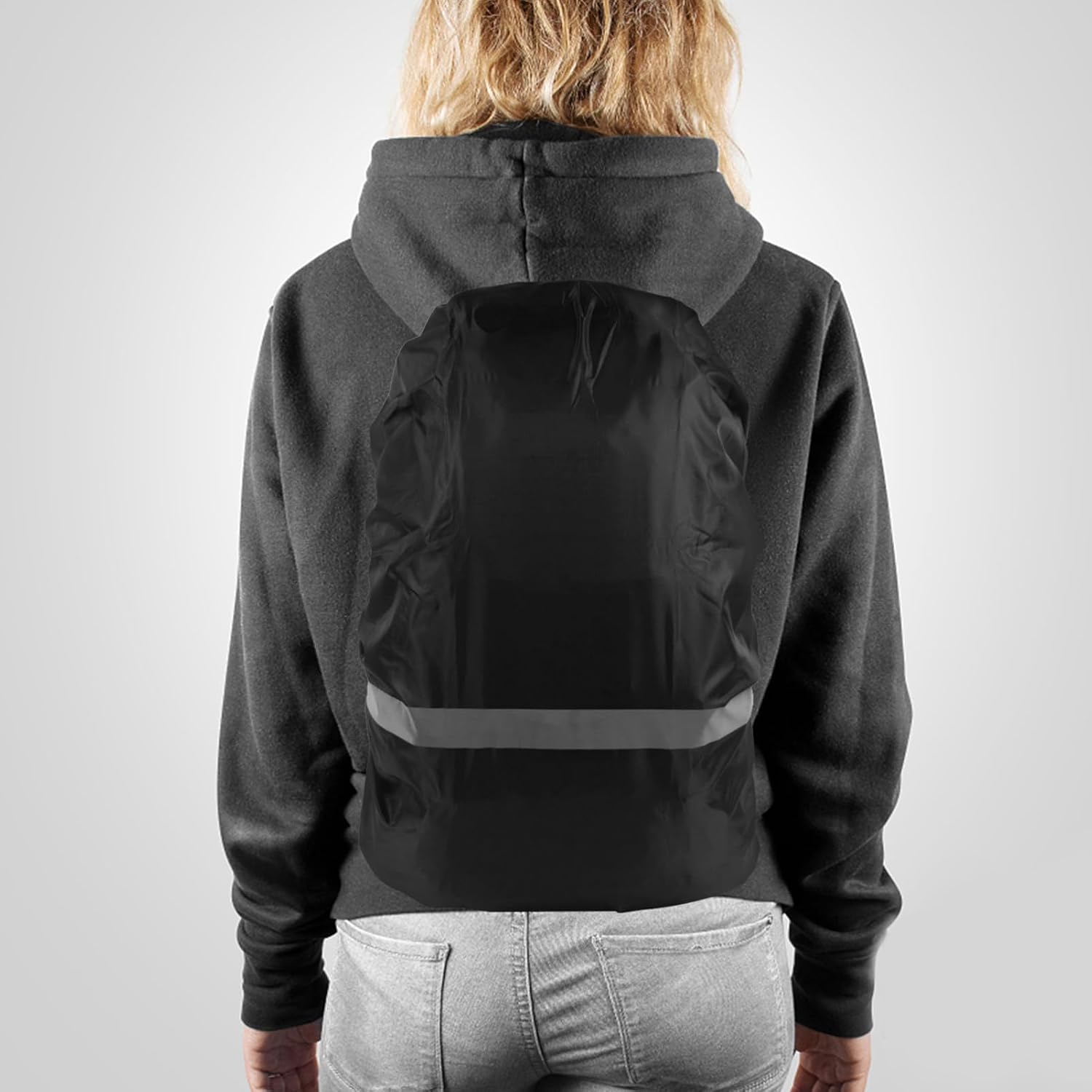Alipis High Visibility Backpack Rain Covers with Reflective Strip Waterproof Backpack Covers Storage Pouch Anti-Slip Buckle