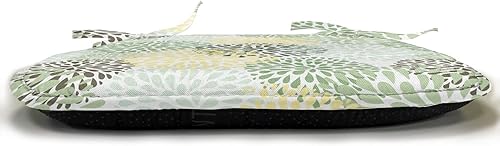 Miniatura 3 de Lunarable Juego de 6 cojines florales para asiento de silla, modernos pétalos florales ornamentados florecen hojas de jardín tradicionales de