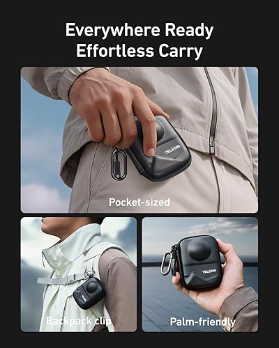 Miniatura 4 de TELESIN Osmo 360 - Funda de transporte para DJI Osmo 360, bolsa de almacenamiento pequeña portátil, funda protectora, protector de viaje con correa