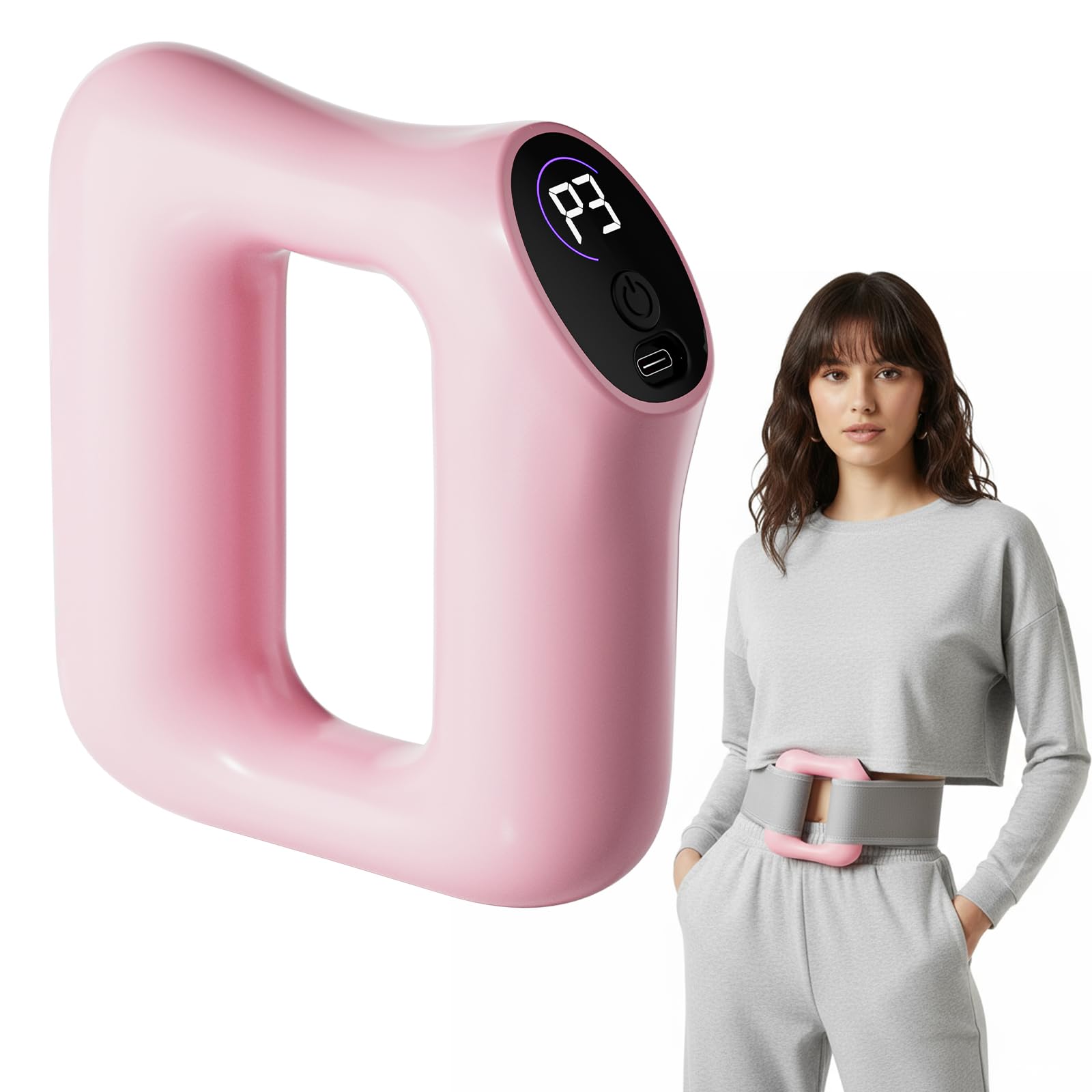 Photo 1 of Lqyom Deep Tissue Percussion Massage Gun, Ergonomic Fascia Blaster with 3 Modes & 5 Levels, Fascia Ring Massager with Belt for Muscle Relief & Full-Body Relaxation?Pink?
