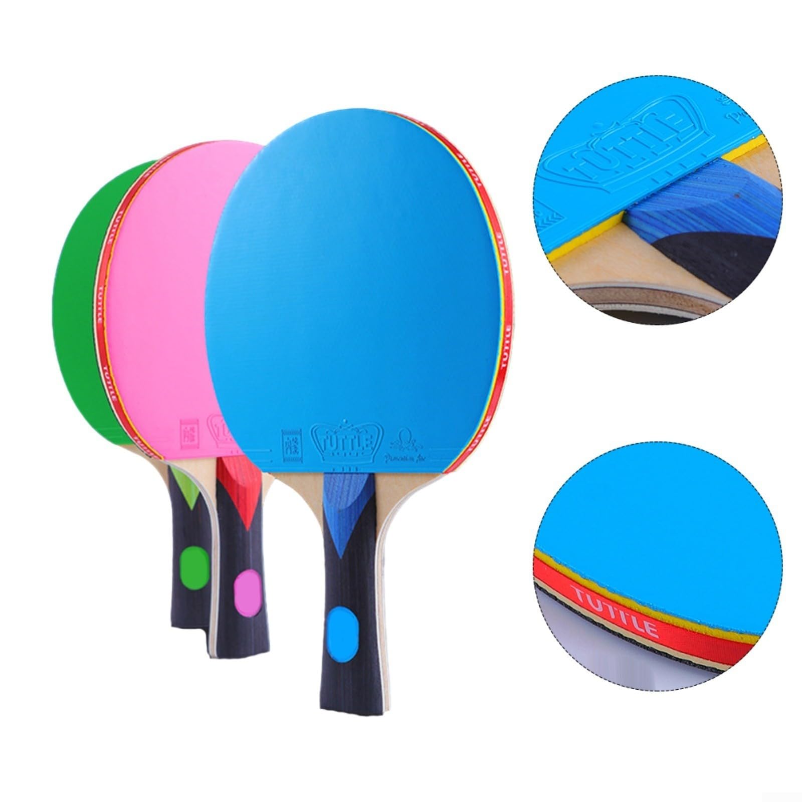 Racchetta da ping pong, racchetta da ping pong in legno con manico lungo, modello FL, racchetta professionale per allenamento con borsa