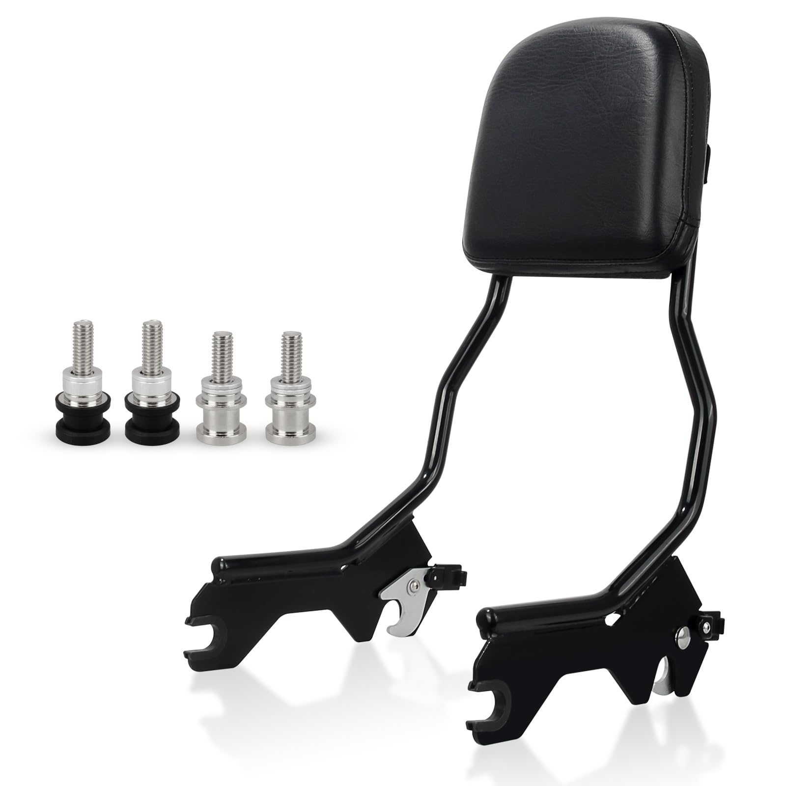 Kit Sissy Bar amovible avec dossier - Noir brillant, hauteur standard pour Harley Softail 2018-2026 FLDE FLHC FLHCS FLSL FXBB FXST