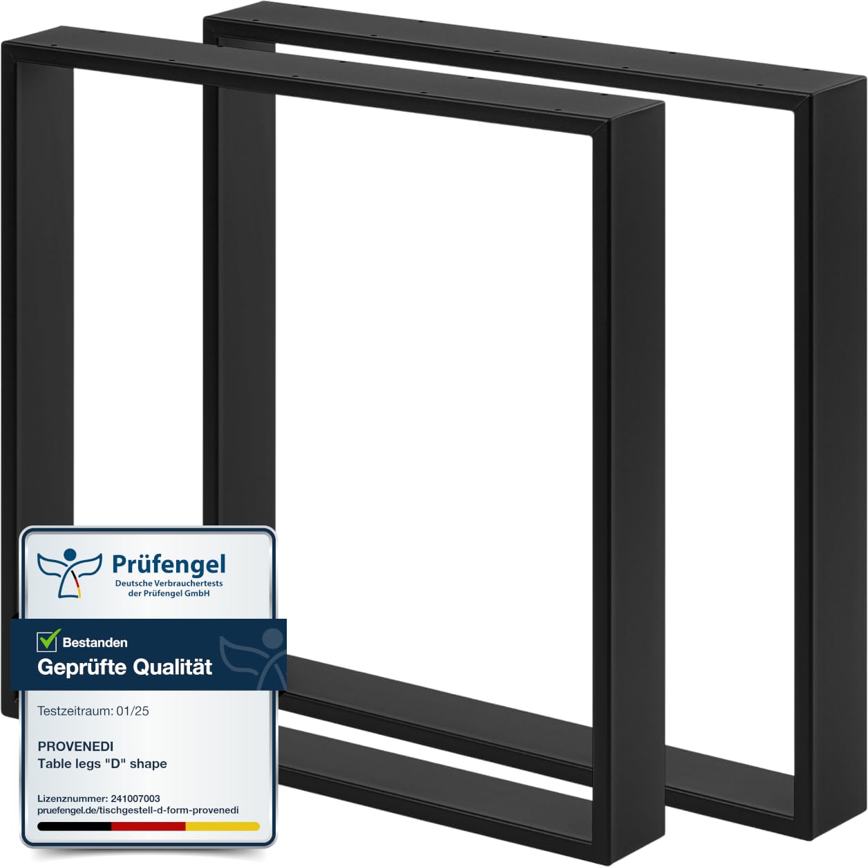 2x Tischküfen Schwarz, Tischgestell 70x70 cm, Einfache Montage, Tischbeine aus Metall in Industrial Matt, Ideal für DIY-Projekte wie Esstisch, Schreibtisch oder Wohnzimmertisch
