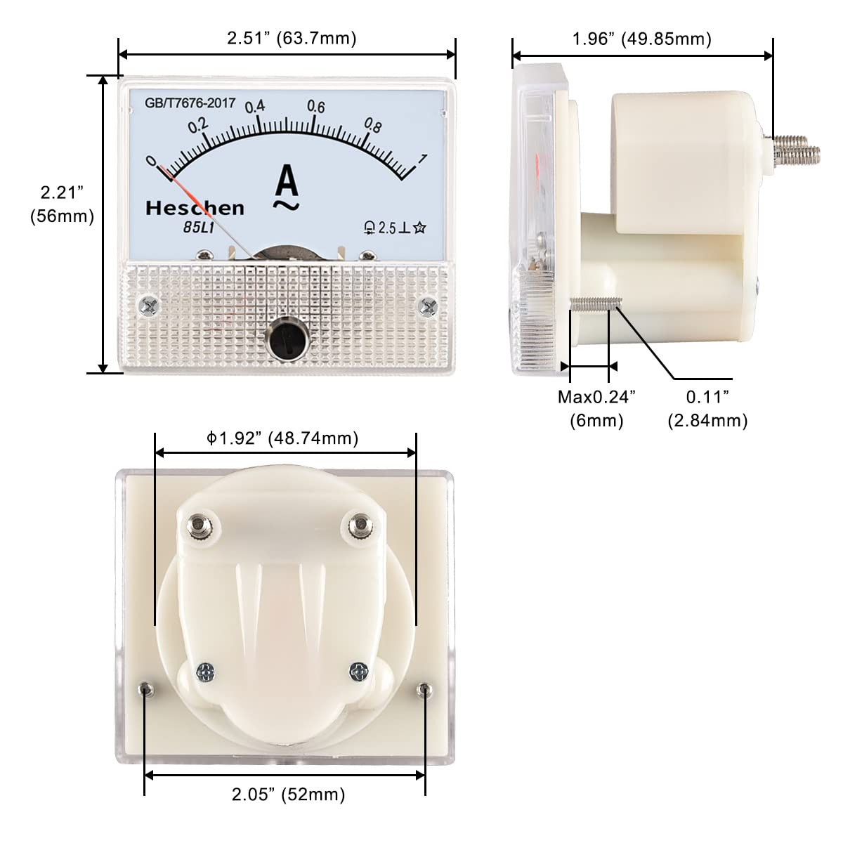 Heschen DH-670 DC 0-50 Class 2.0 Rectangular Panel Tester