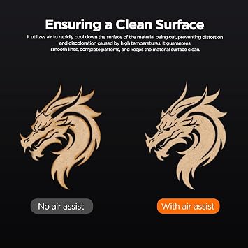 ACMER S2 7W Laser Engraver with C4 Air Assist Kit, 48W Laser Cutter & Engraving Machine, 0.01mm Precision, 300×300mm Area, 30L/Min Reduces Smoke & Dust, Low Noise, for Wood Acrylic Leather DIY Crafts