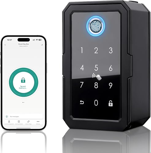 LOQRON Caja de bloqueo de llave inteligente, caja de seguridad inteligente inalámbrica para llave de casa, aplicación de caja de llaves electrónica,