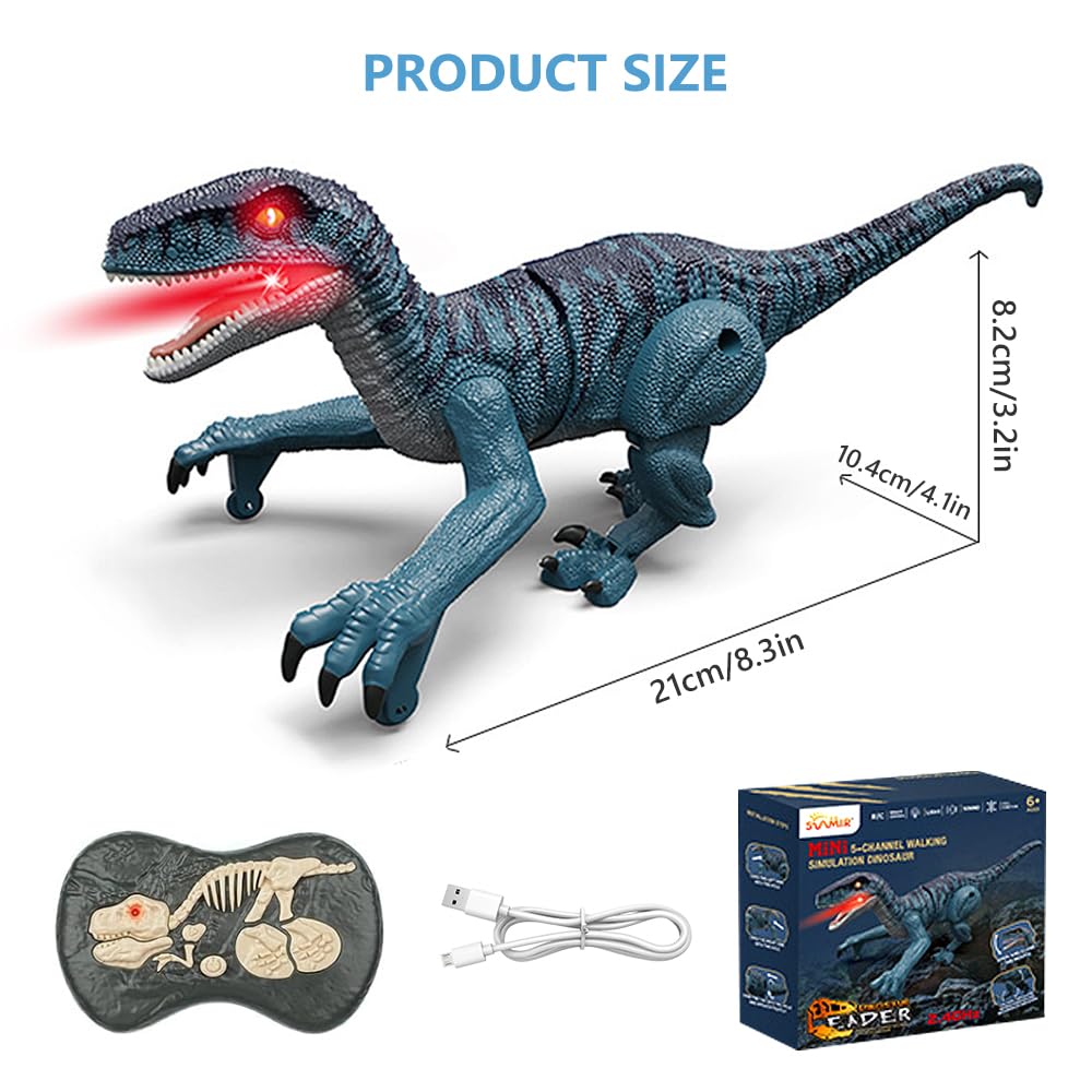 Dinosaure Telecommande, Dinausore Jouet Telecommande, Dinosaure Télécommandé avec Lumières, Marche, Rugit, Twist, Dinosaure Telecommandé Enfant pour Enfants Garçons Filles de 3 4 5 6 7 8 9 Ans