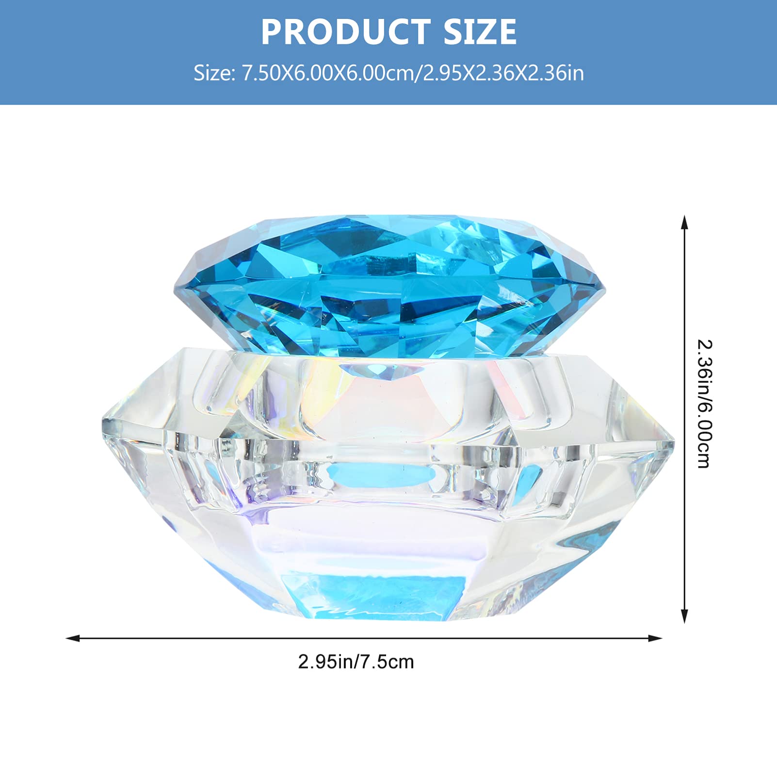 1pc Nail Art Crystal Cup Liquid Powder with Lids Nail Art Cups Nail Art Liquid Cup Crystal Cup with Lid Octagon Cup for Nail Art Nail Glass Cup Crystal Nail Art Cup