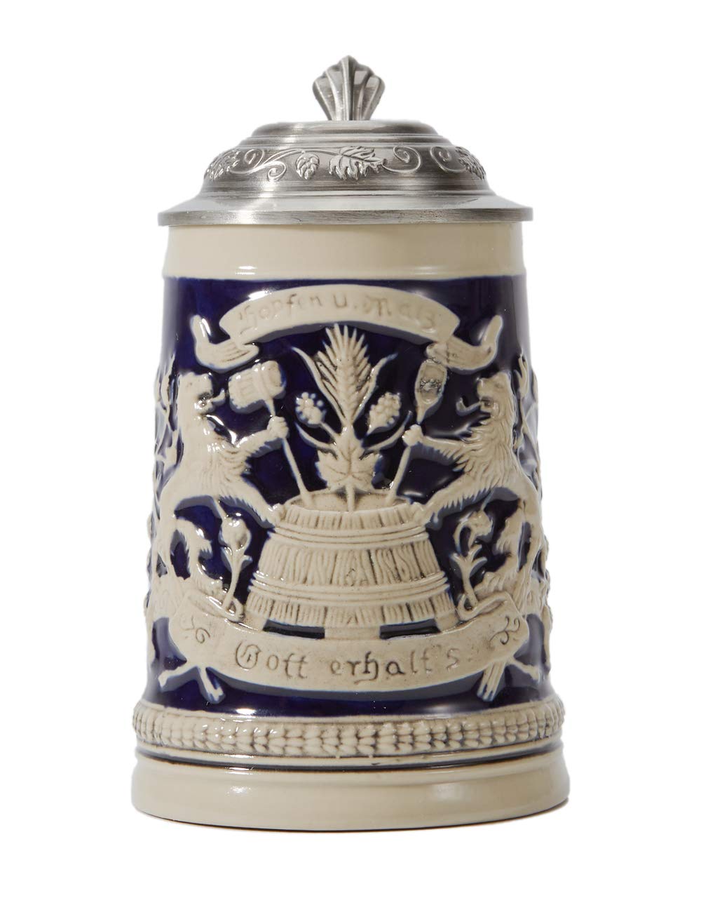 HAUCOZE Chope à Biere Allemande Oktoberfest Viking Tankard Bavière Cadeau pour Anniversaire Homme Père Mari Ceramique 0.6 Liter
