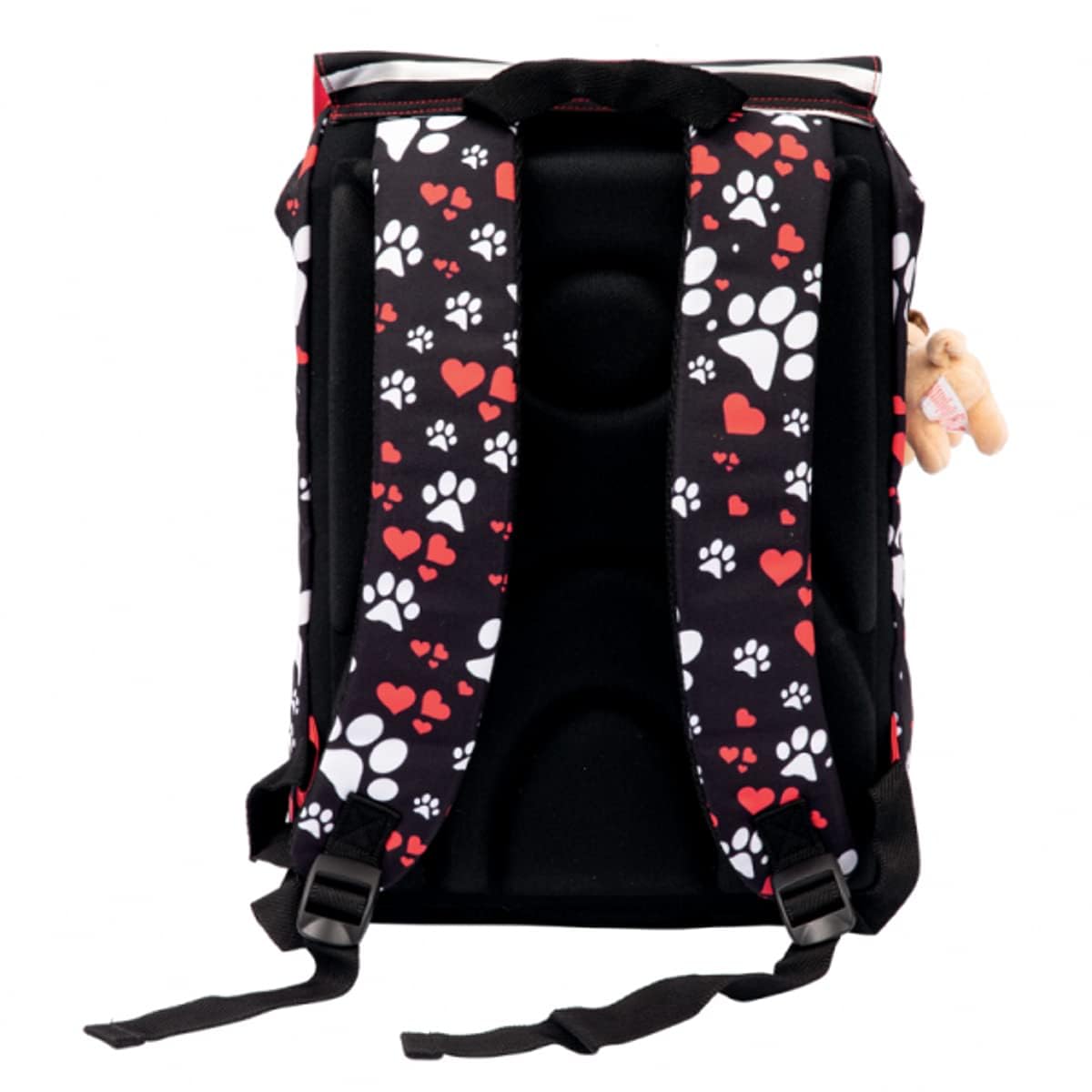 PRESTIGE & DELUXE Schulrucksack Welpen suchen Freunde Hund erweiterbar für Grundschule Kinder und Jugendliche + Federmäppchen 3 Fächer komplett + 7 Stifte und Schlüsselanhänger Pailletten, mehrfarbig,
