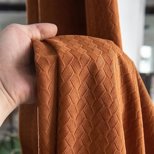Jessans 2 Panels Luxury Velvet Curtains Elegant Interior Room Nordic Light Texture Shading Curtains For Living Room Bedroom Home Window Decoration Drape Curtains Grommet Top (Orange, W54In*L84In) #TOP4