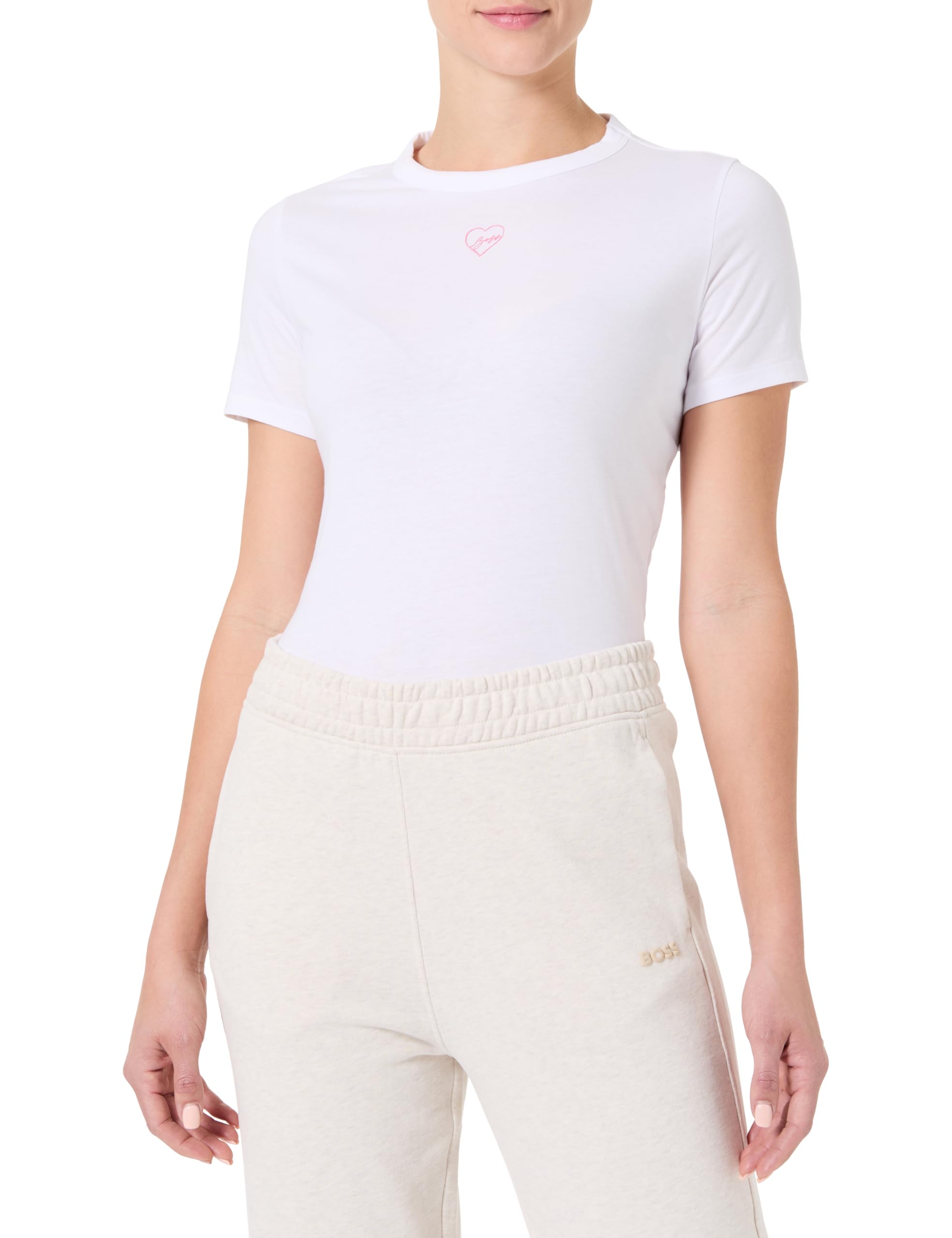 BOSS Women's C_Elogo_21 10263905 01 T_Shirt, White100,
