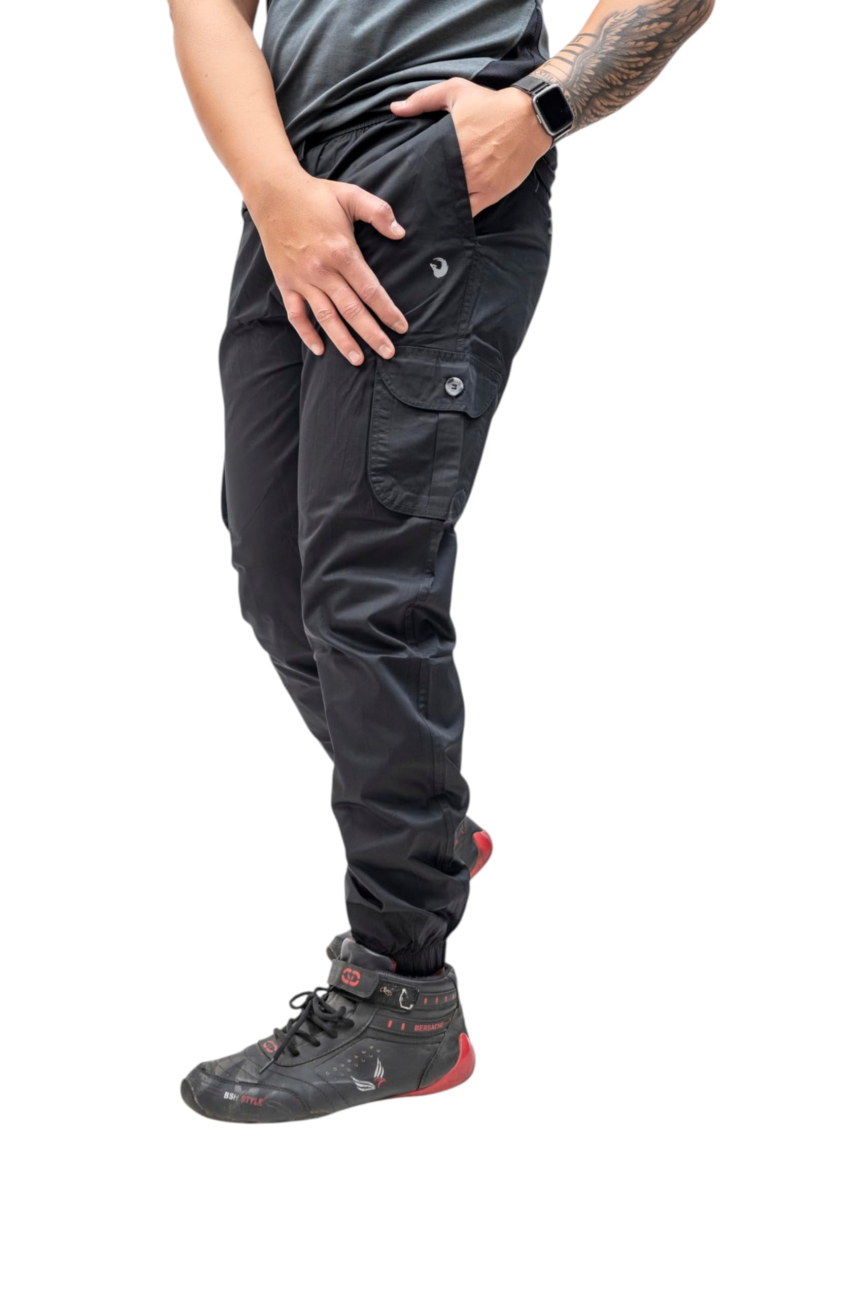 Men's Cotton Joggers with 6 Pockets | Comfortable Casual Track Pants with Ribbed Bottom | Comfortable & Stylish Joggers for Men-image-35