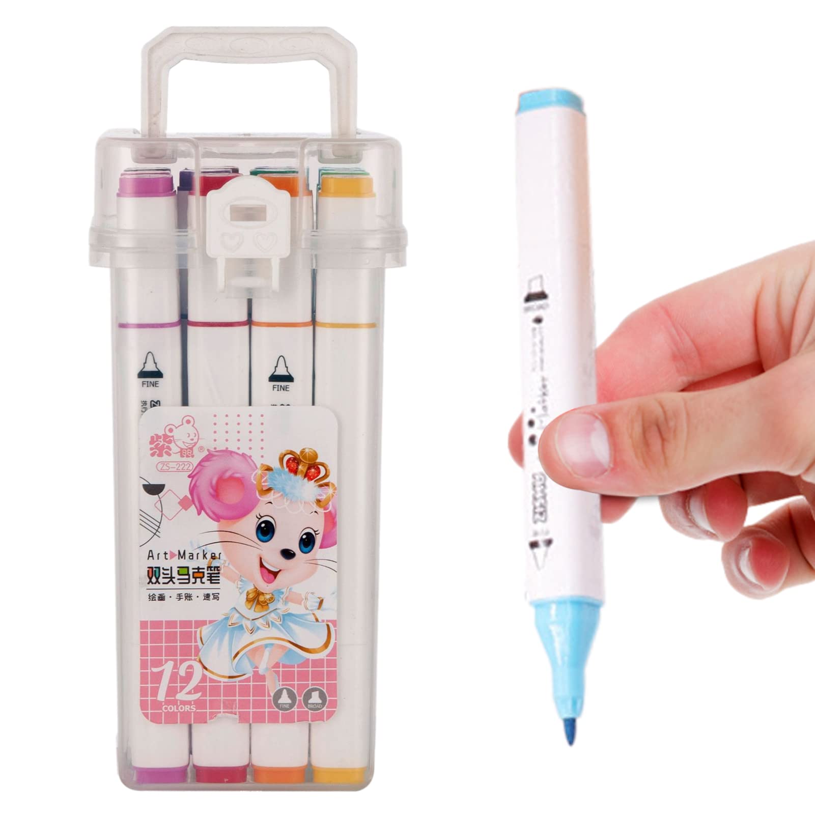 Rotulador de Doble Punta, Marcadores de Doble Punta - Marcadores para Colorear para Artistas | Juego de rotuladores para Colorear para Artistas, Dibujar, esbozar, Escribir un Diario, Resaltar