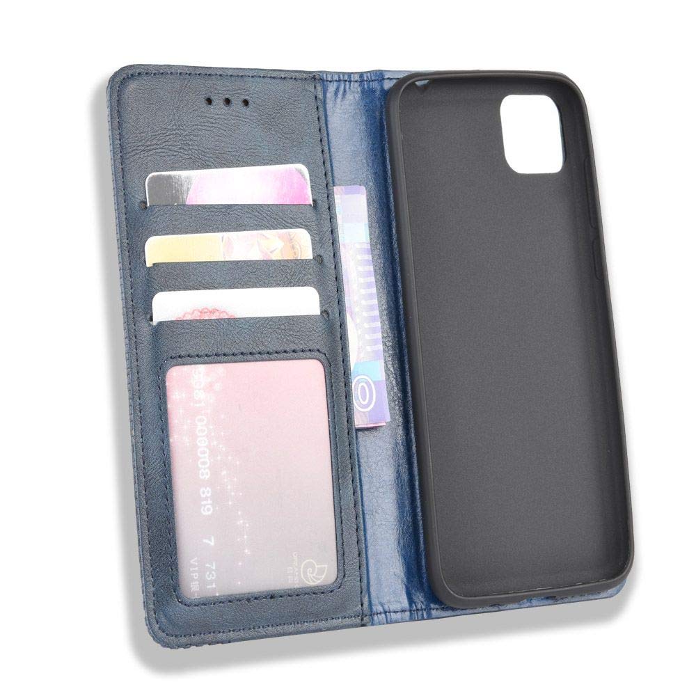 TIANCI Cover per Huawei Y5p, Vintage in pelle PU di Alta Qualità Case