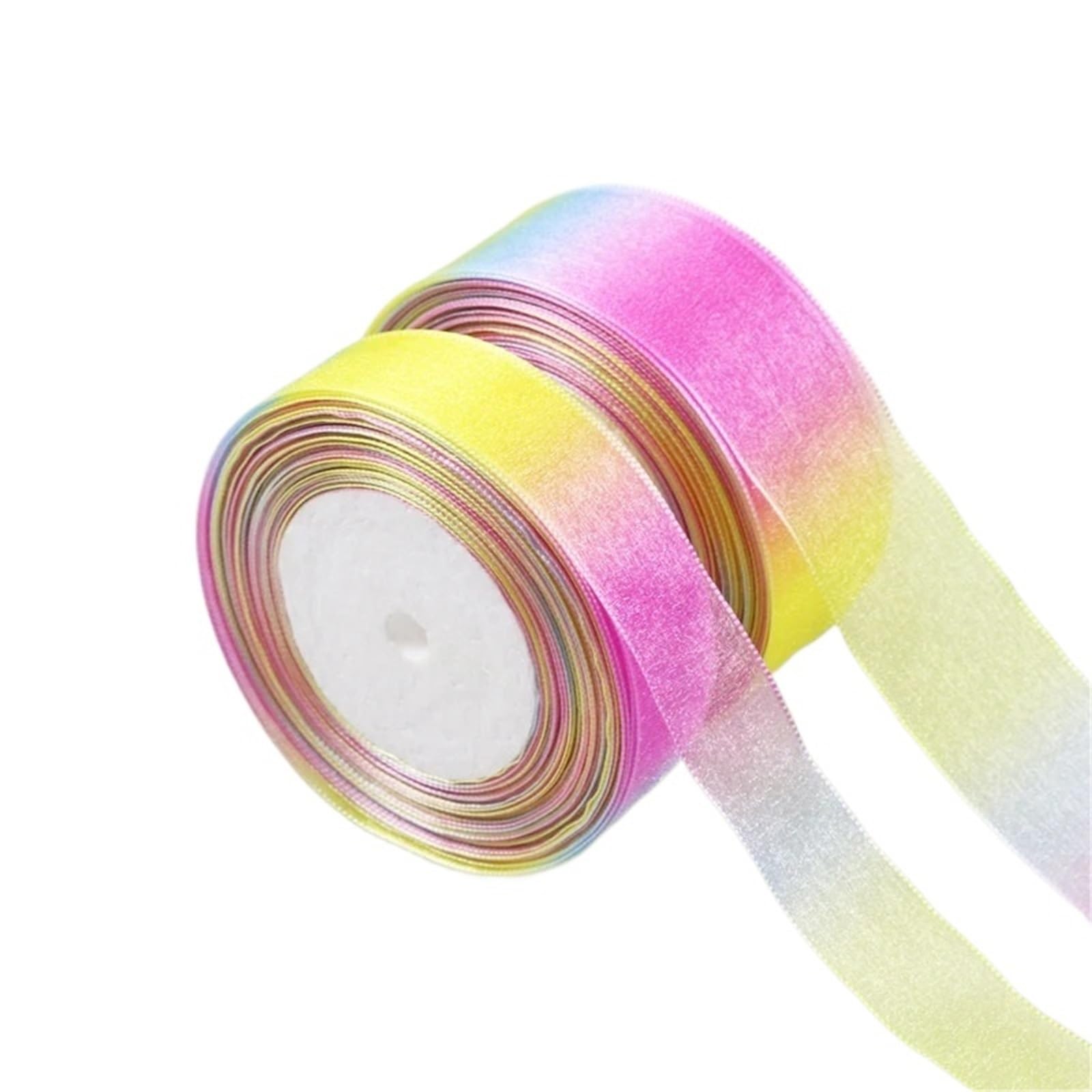 Schleifenband, Organza, Regenbogenfarben, 4,57 m/Rolle, Geschenkband, für Hochzeit, Weihnachten, Geschenkverpackung, Haarschleife, Material (Farbe 1,38 mm)