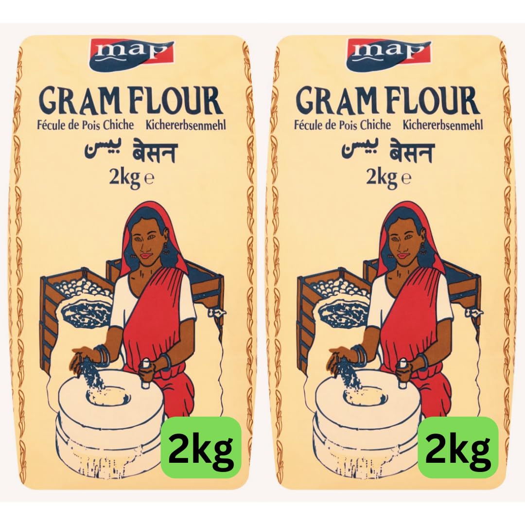 Besan Gram Flour 4kg, Chickpea Flour Gluten Free (2 x 2kg)