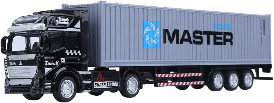 Haowecib Simulación de vehículo Fundido a presión, Modelo de camión de construcción, colección 1:48 para niños, Regalos de(Gray, Cargo Truck)