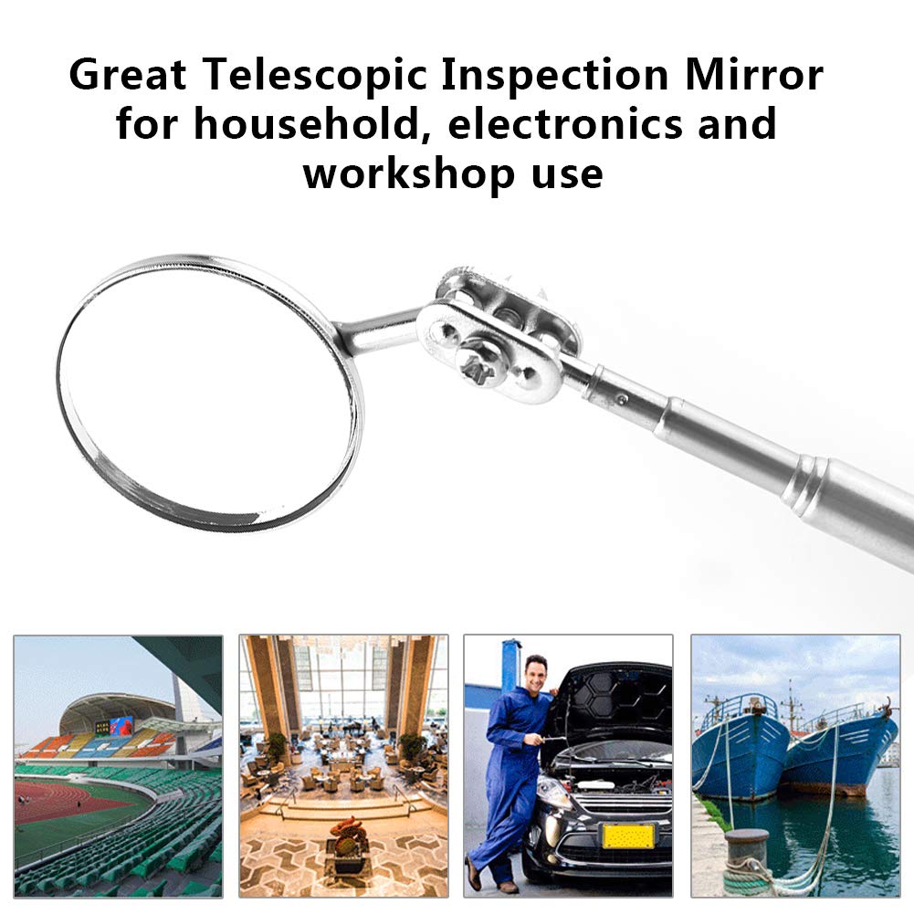 Espejo Telescópico Para Coche - Extensible Hasta 600 Mm, Rotación 360°, Con Clip, Acero Inoxidable