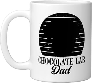 Chocolate Lab Dad Chocolate Labrador Owner Chocolate Lab Dog Ceramic Mug, White