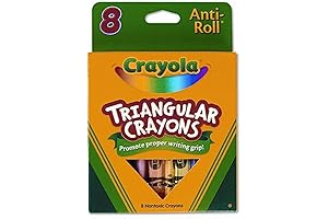 Triangular Crayons for Kids Ages 4-8, Set of 3 Boxes with 8 Crayons Each