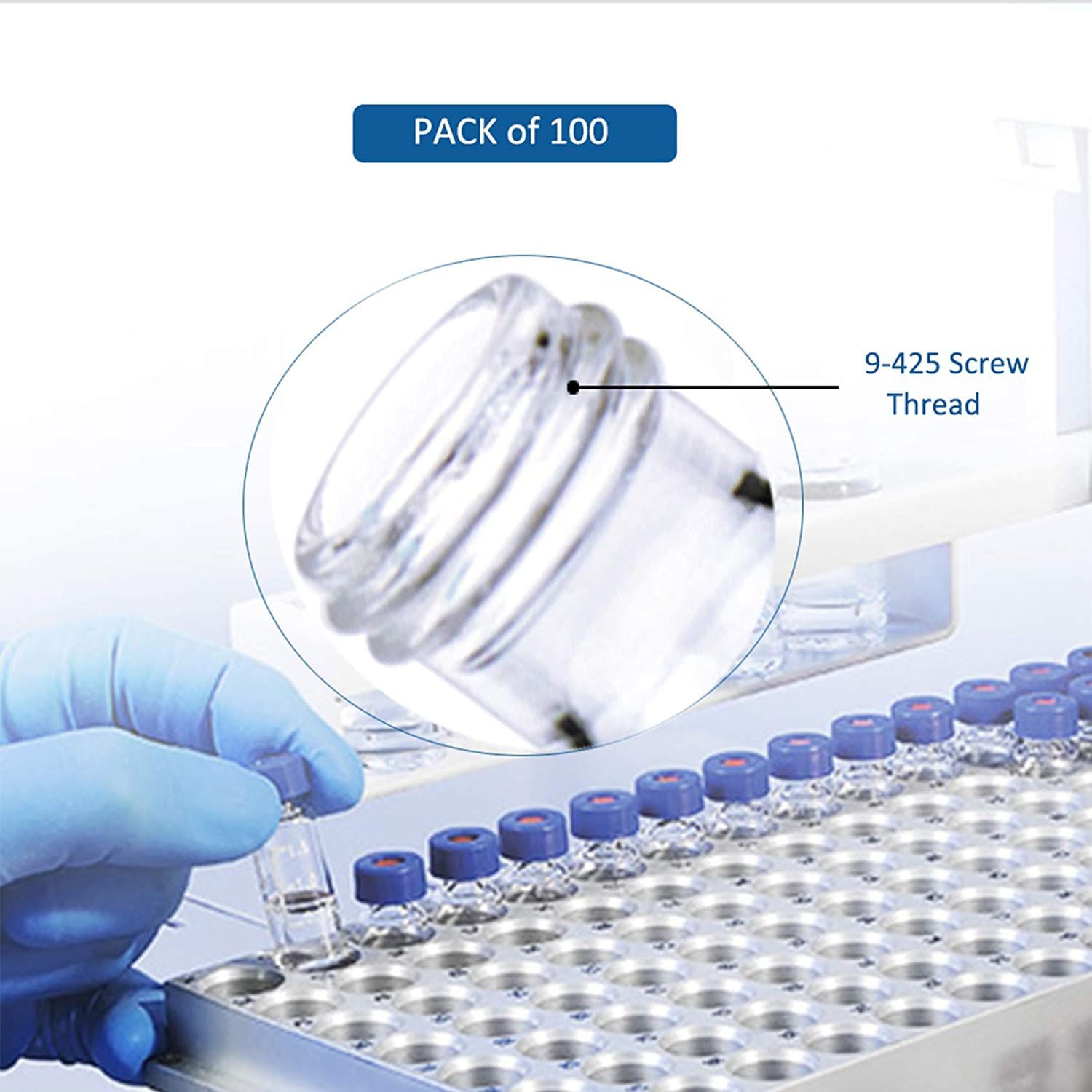 ALWSCI 500 ml glazen flessen media opslag flessen brede mond lab reagens fles, borosilicaat opslag glazen fles wetenschappelijke ronde gegradueerde media fles met blauwe schroefdop voor lab
