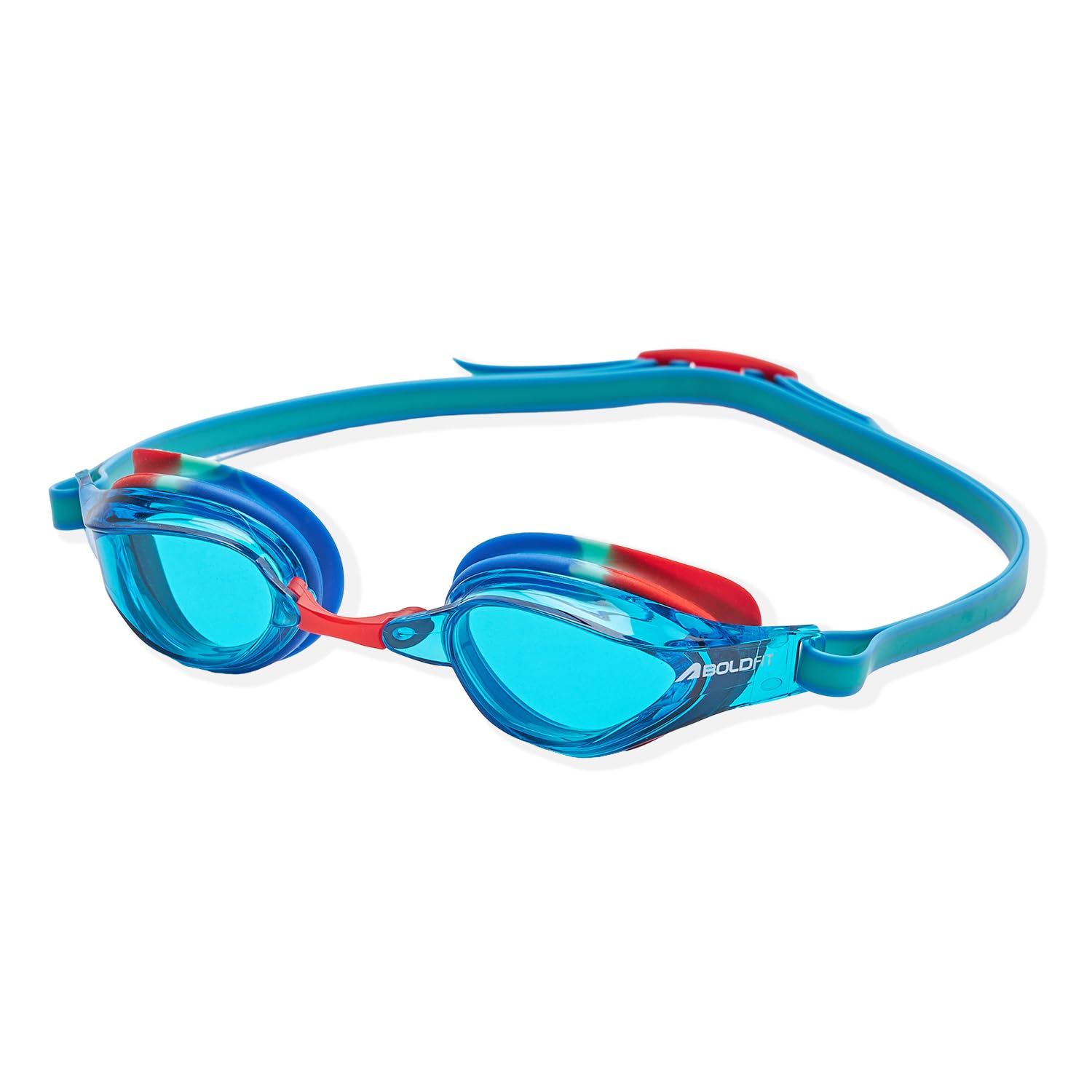Boldfit Polycarbonate Swimming Goggles for Men & Women with Adjustable Strap Anti Fog Goggles for Swimming Air Tight Swim Goggle UV Protection Competitive Swim Goggle - Blue