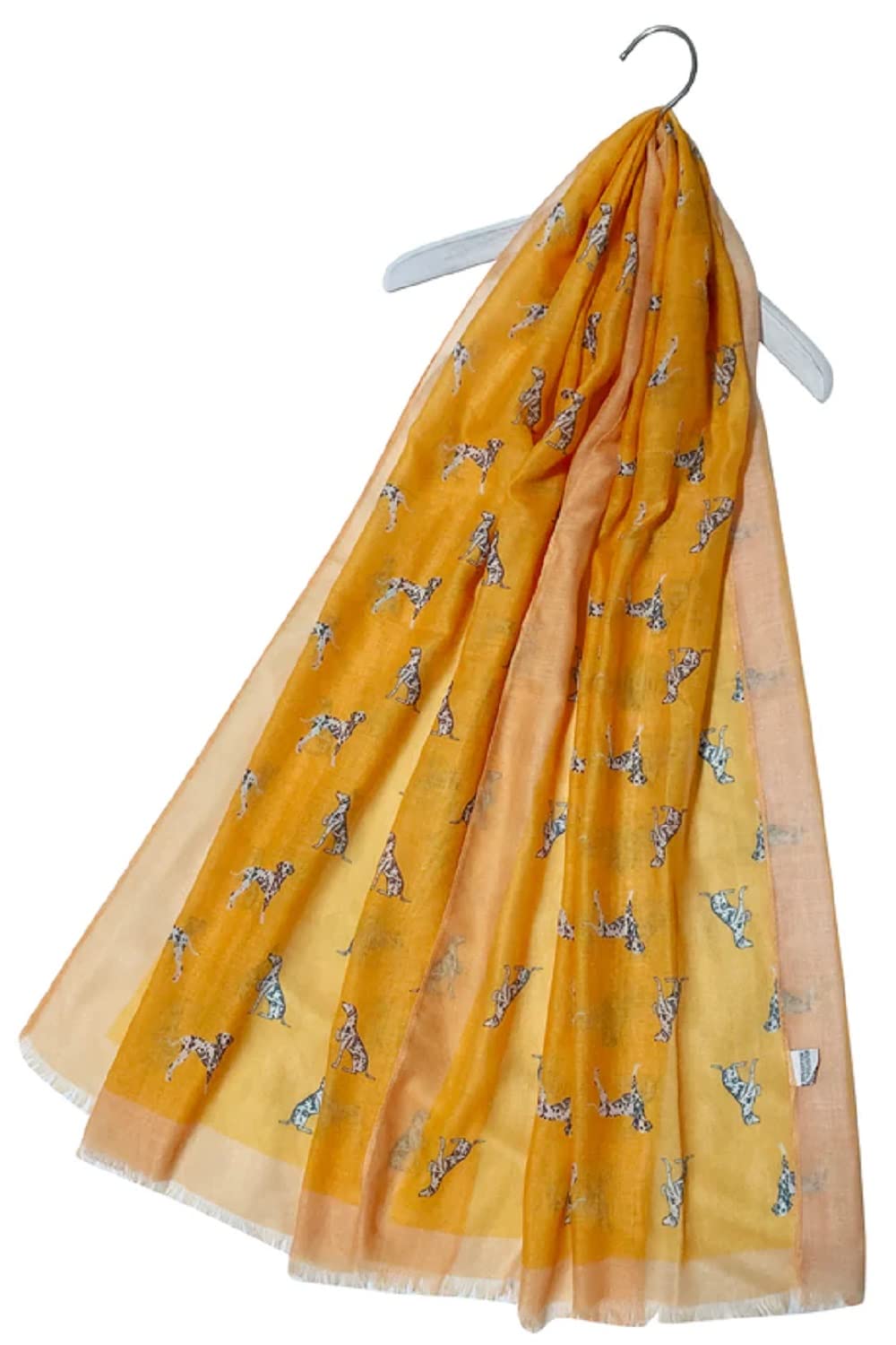 Furever Gifts Women's Orange Dalmatian Dog Scarf Cotton Blend 180Cm X 70Cm 1 Piece