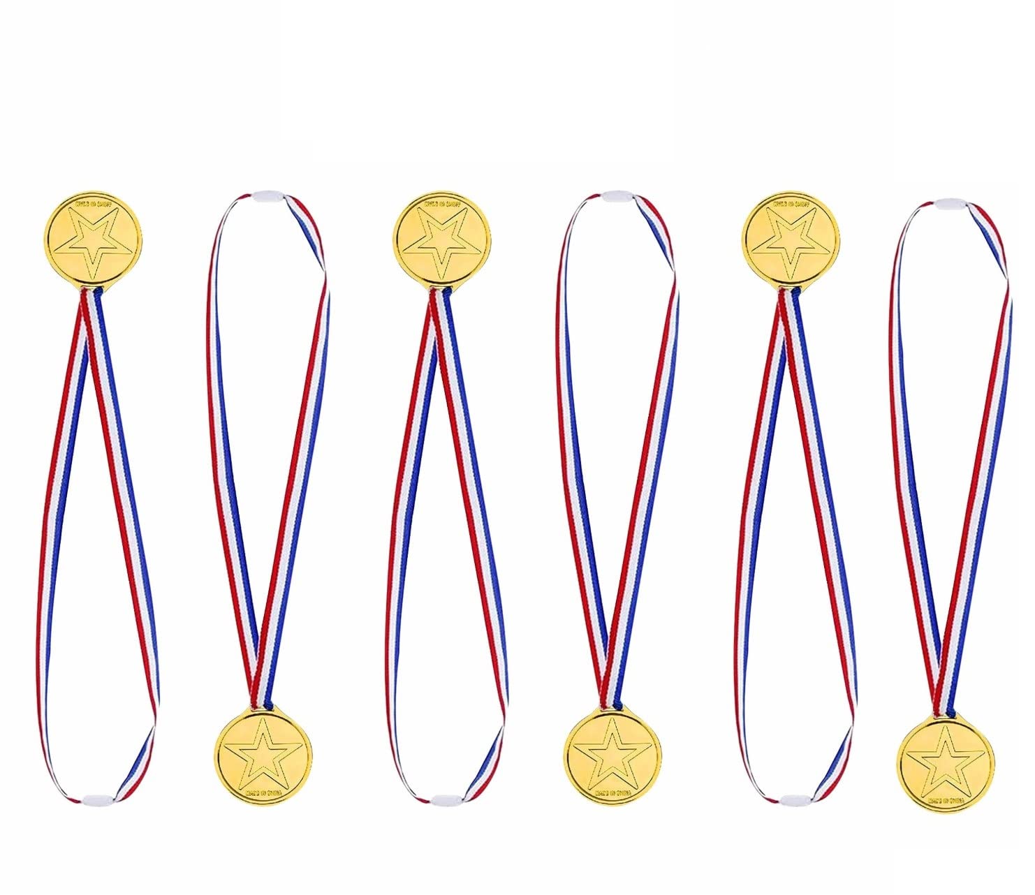 LORD C Medals With Ribbons Party Game Prizes Children Birthday Party Bag Fillers Party Award Medals With Neck Ribbons Olympic Style Medal For Children Kids School Sport (6 medal)
