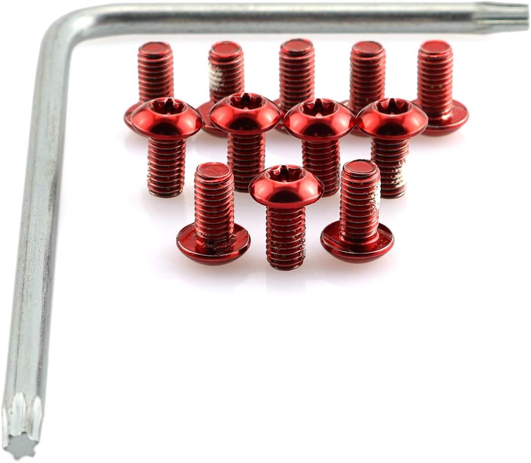 HJ Garden M5x10mm Disc Brake Rotor Bolts MTB Mountain Bike Screws Bicycle Parts & 1PCS T25 Carbon Steel Wrench