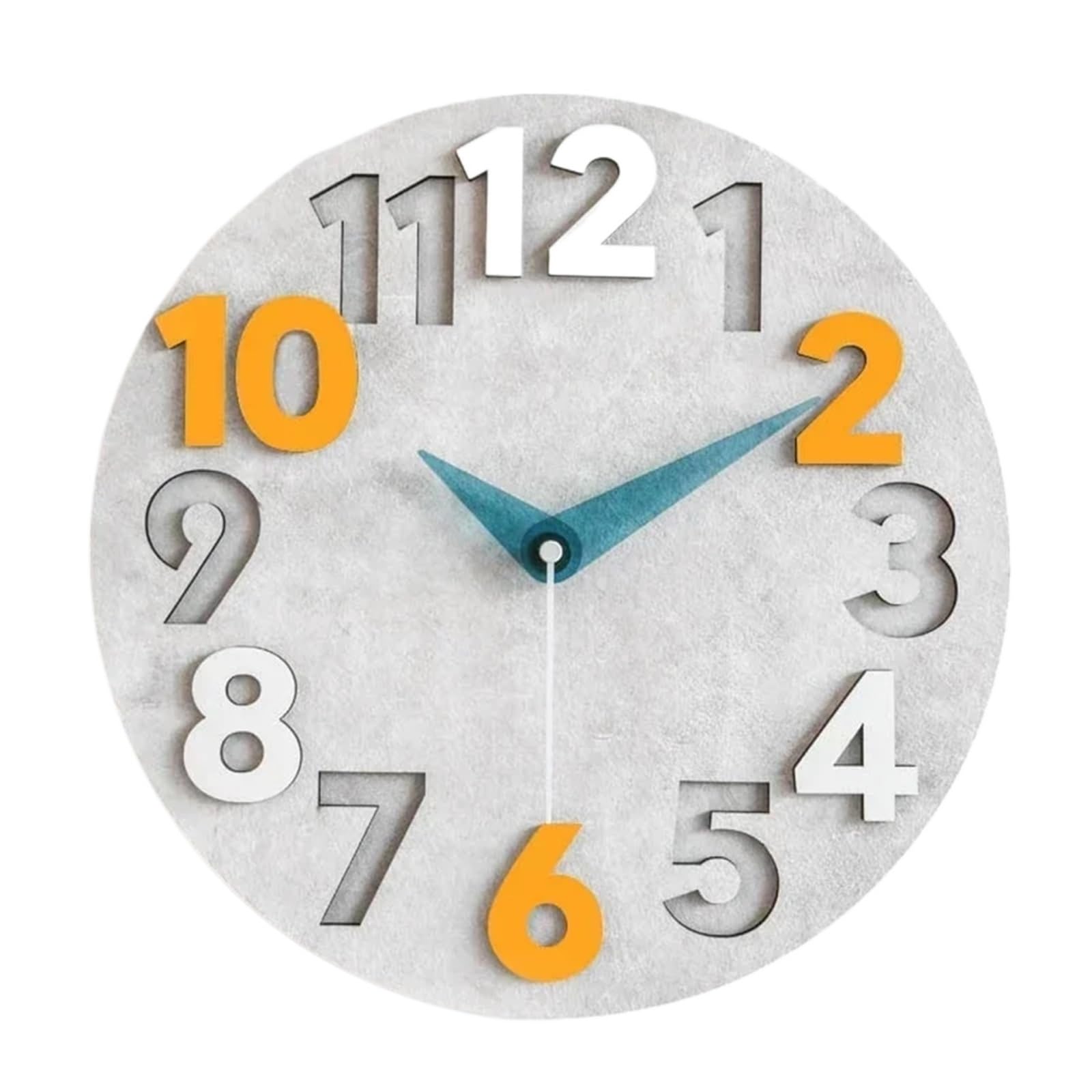 KIFSDLF Retro Wooden Silent Wall Clock Living Room Decor Bedroom Stone Grain Quartz Clocks Simple Roundness Home Decoration for Home, Living Room(Color3,15 inches 38CM)