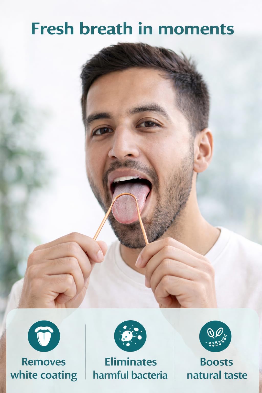 Copper Tongue Scraper | Perfect Surgical Tongue Cleaner | Best remedy for bad breath | Naturally Antimicrobial and Prevents Oral Health Diseases | Flexible handle with comfortable grip | Kosha Ayurveda (Set of 2 - Pure Copper)