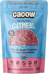 Mix de Aveia + Frutas Vermelhas 450g | Oatmeal Cacow Red Berries | Sem Açúcar Glúten e Lactose | Ingredientes Naturais e Nutritivos