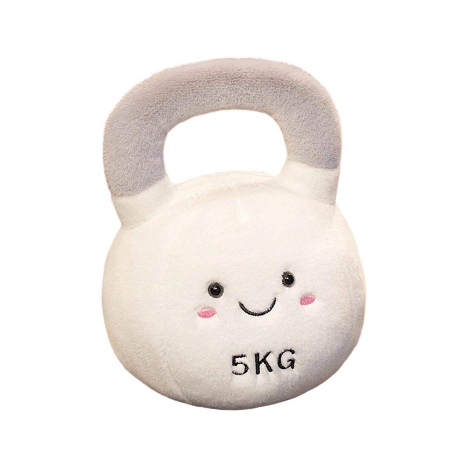 yanzunlrn Baby Friendly Kettlebell Shaped Plush Toy Throw Pillow Early Learning Sensory Gift White Soft Gym Themed Stuffed Animals