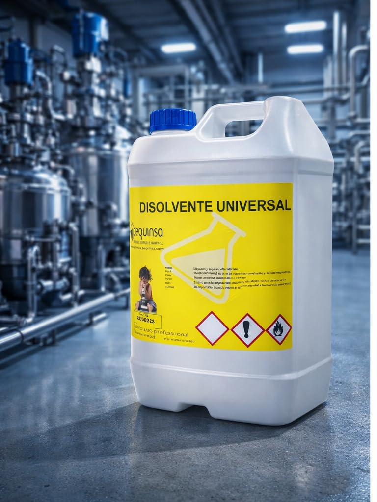 Disolvente universal. Multiusos: Limpiador, diluyente, desengrasante, inflamable.Envase de 5 Litros.