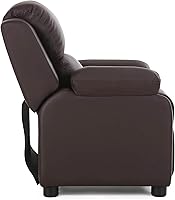 Vista 9 de HONEY JOY Silla reclinable para niños, silla de descanso 2 en 1 con reposabrazos, reposapiés ajustable y reposacabezas, silla reclinable para niños