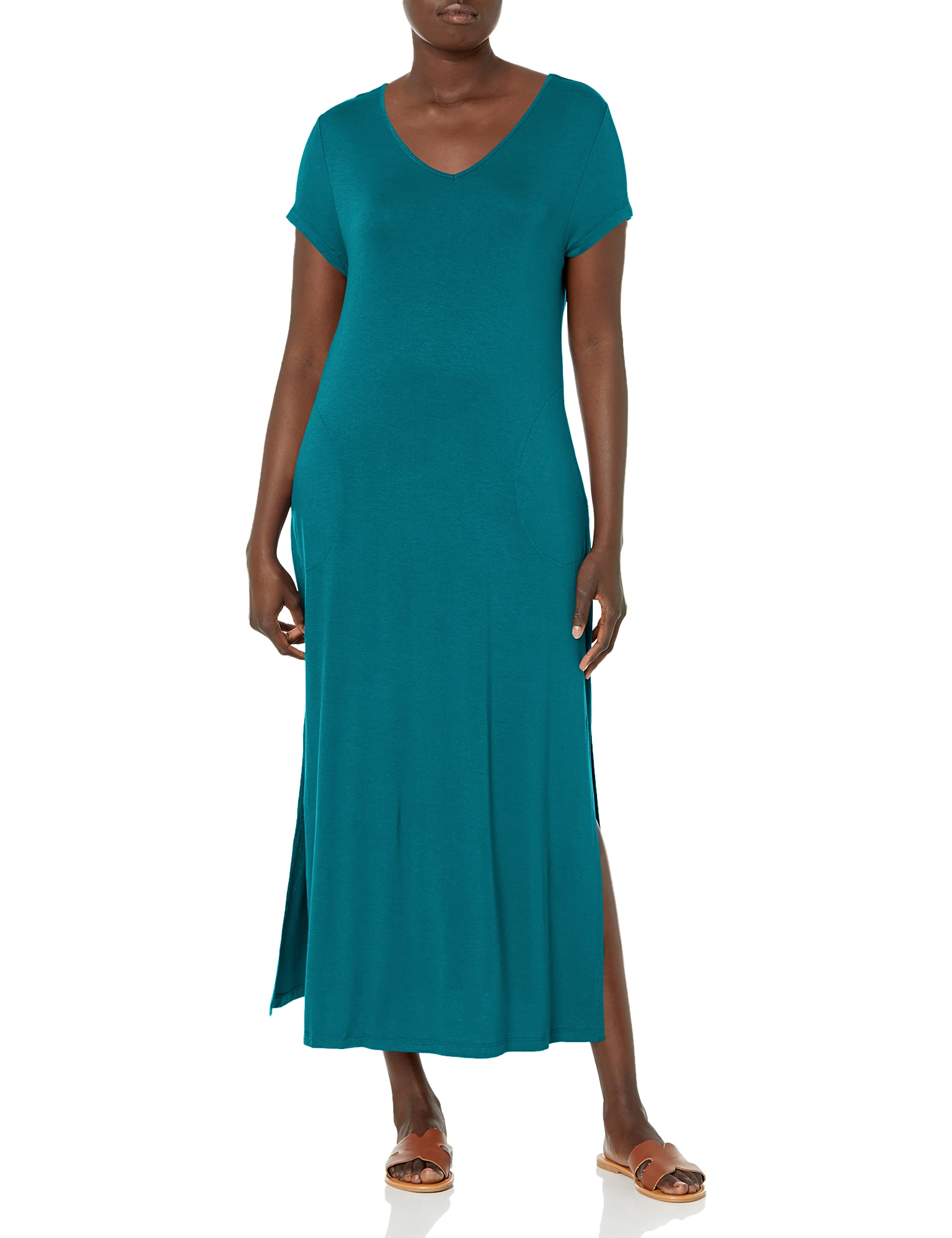 INK+IVYWomen's Pockets Swing Maxi Dresses Stretch Rayon Spandex Summer Clothes