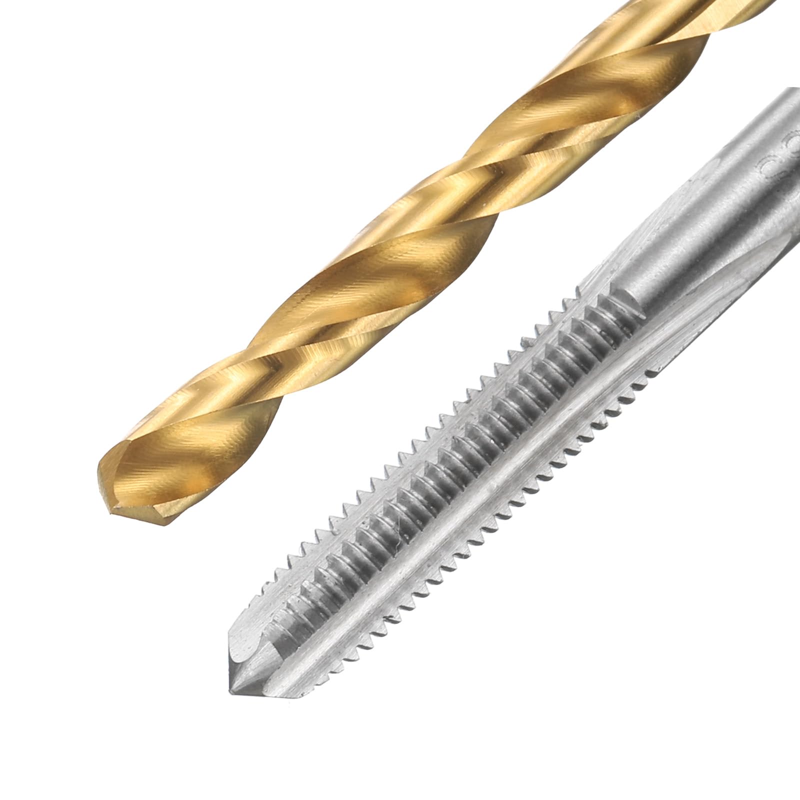Set di maschi e punte da trapano, 4 maschi per filettatura metrica a scanalatura dritta M5 x 0,8 e 4 punte elicoidali da 4,2 mm, kit di utensili per filettatura HSS-6542 non rivestiti/rivestiti in t
