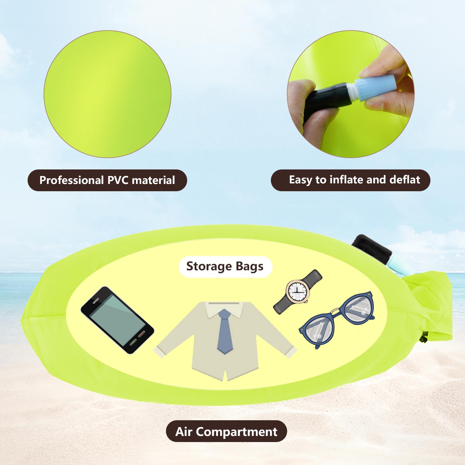 Habaylin Boa da nuoto da 20 l, con contenitore per bambini e adulti, impermeabile, gonfiabile, galleggiante di sicurezza per sport acquatici, nuotatori in acque libere, triatleti, kayaker e snorkelers