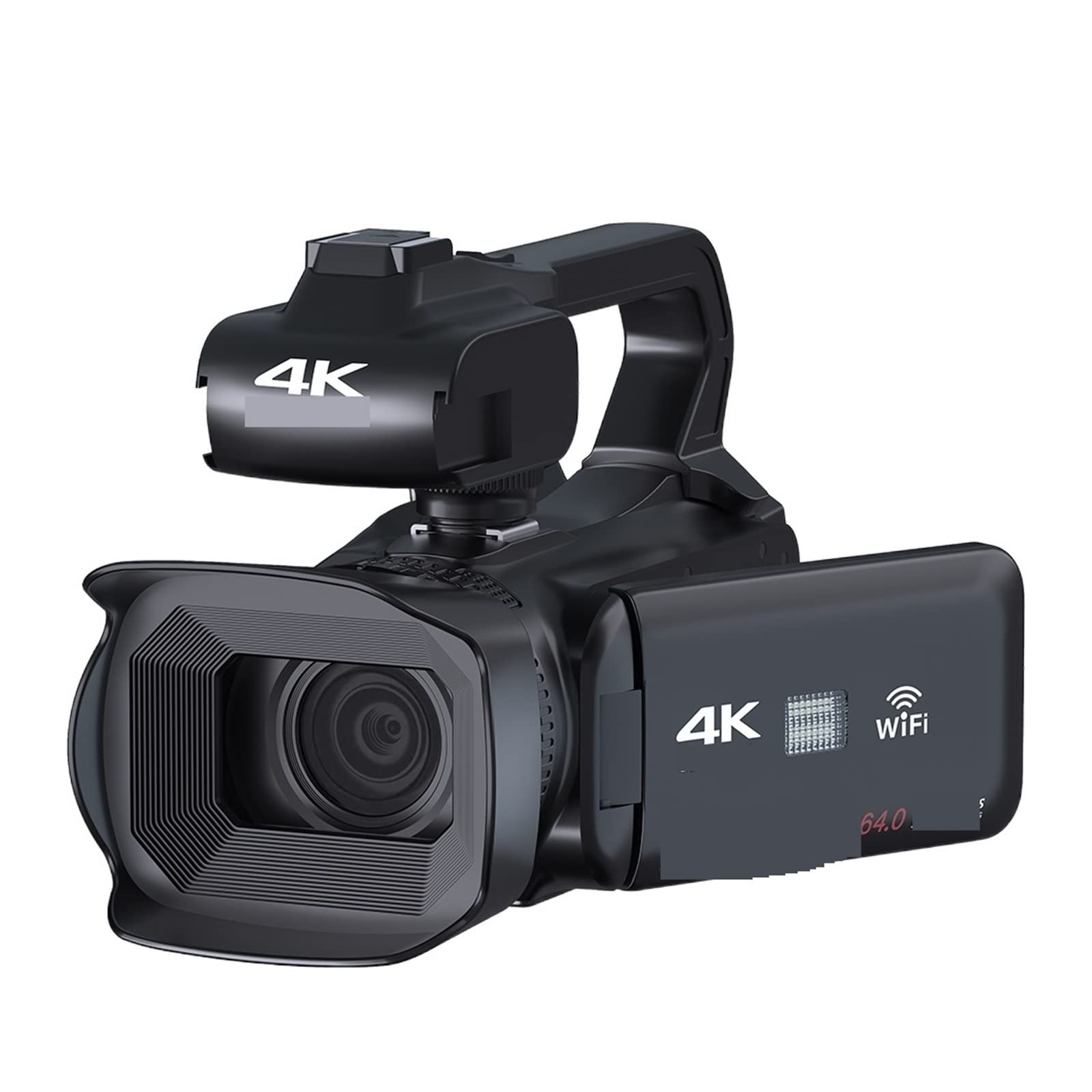 Videocámara, Pantalla táctil giratoria Cámaras Digitales de 64MP Videocámara Video 4K Cámara transmisión Profesional 18X Zoom Blogger Vlog Recorder Cámara de vlogging(64G SD Card,Standard)