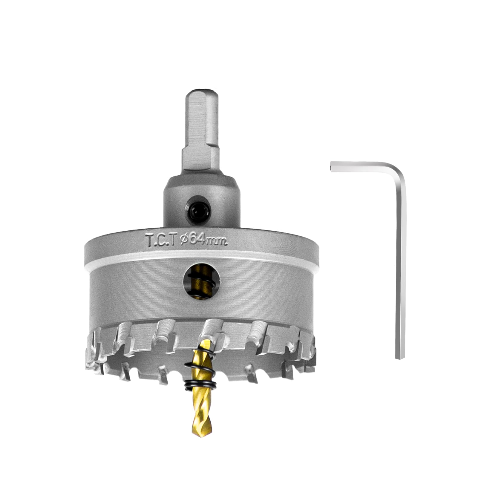 SALI 2-1/2"(64mm) TCT Hole Saw Kit Tungsten Carbide Tipped Hole Saw Drill Bit with Titanium-Plated Pilot Drill bit for Metal, Stainless Steel, Iron,