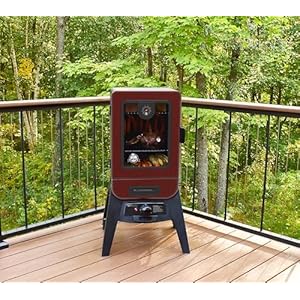 Pit Boss 2-Series Gas Vertical Smoker, Red Hammertone Pit Boss 2 Series Gas Vertical Smoker Red Hammertone
