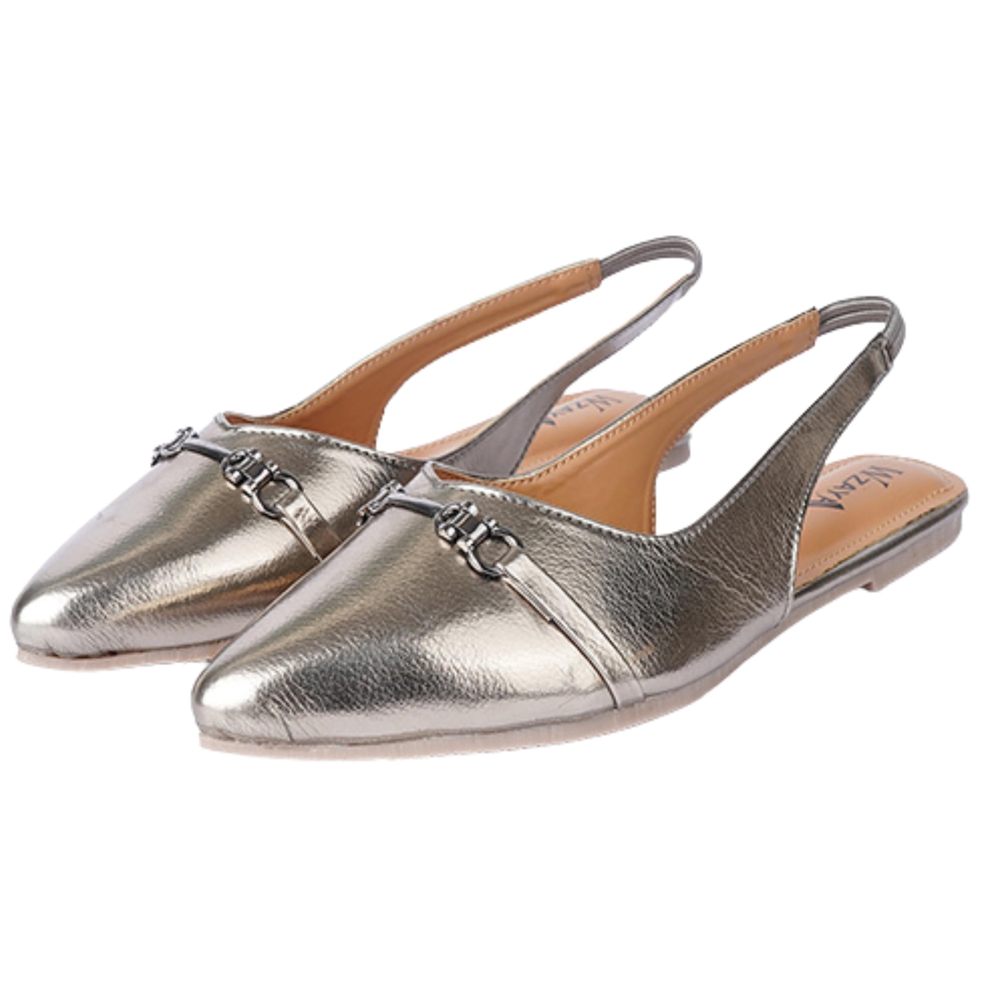 wzaya Women’s Solid Pointed Toe Mule | Stylish Slip-On Closed Toe Flats | Comfortable & Lightweight | Silver Color | Size : 8-picture-47