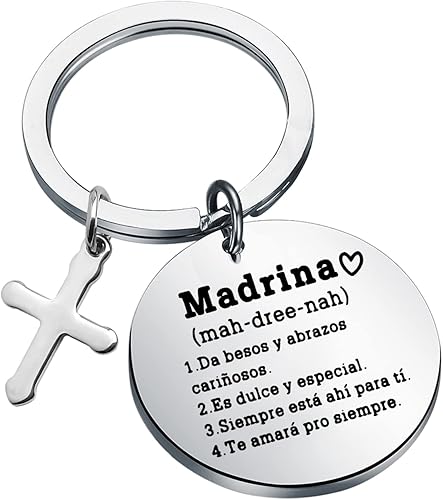 TGBJE Llavero Madrina para padrinos, regalo de primera comunión, regalo de agradecimiento para padrinos