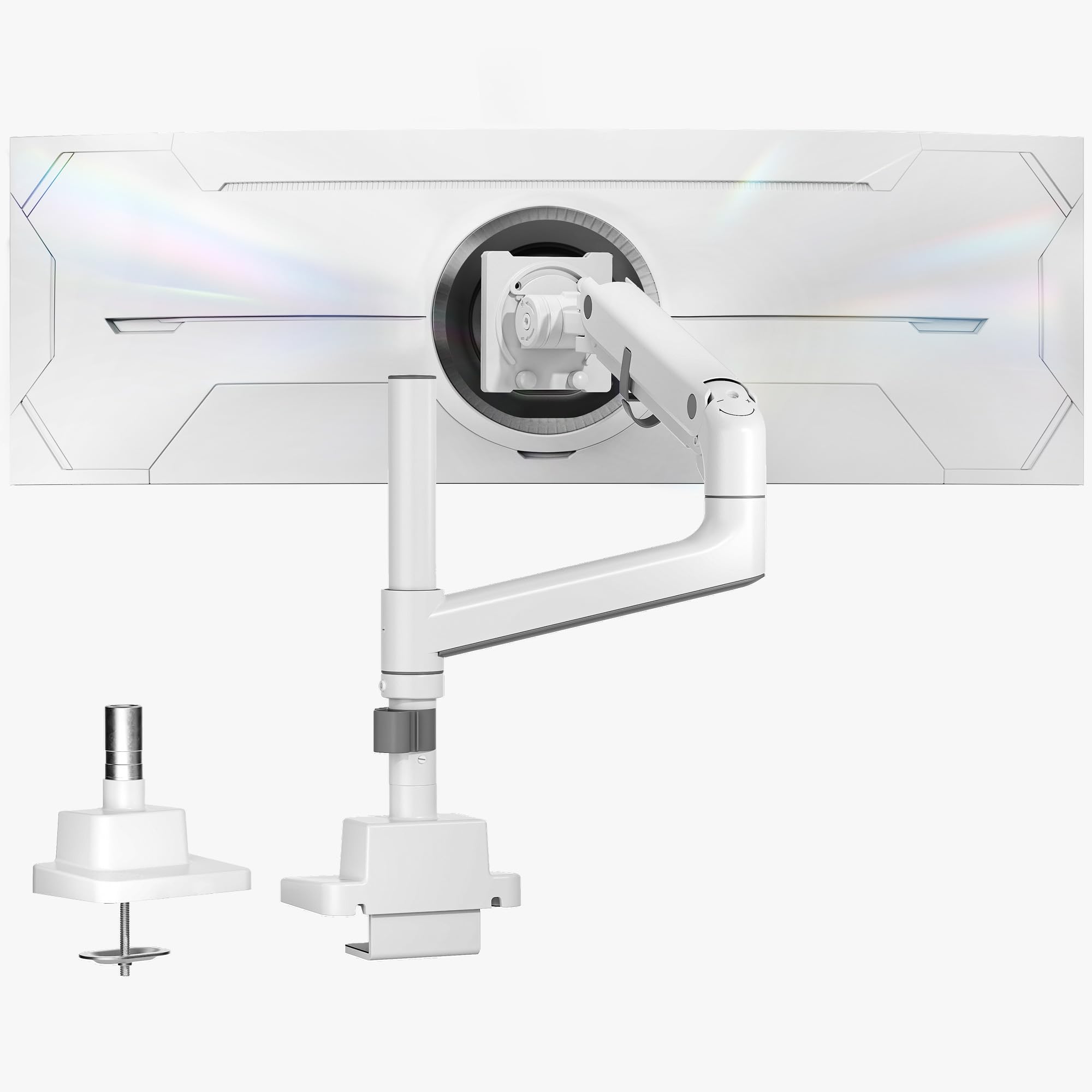 monTEK 17-57 Inch Ultrawide Monitor Arm for Up to 59.4lbs Screens, Aluminum Heavy-Duty Gas Spring Single Curved Screen Adjustable Monitor Stand,75/