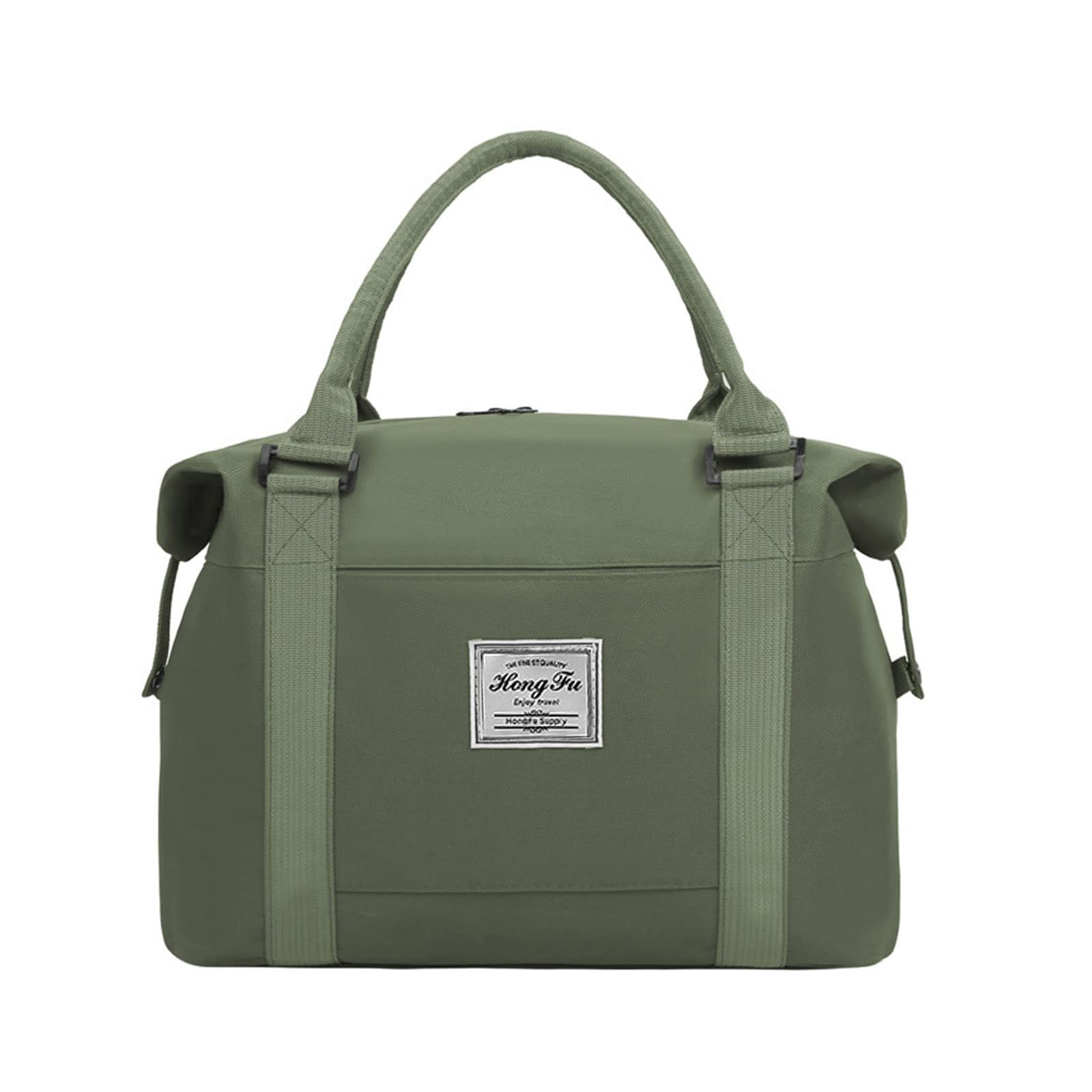 Sports Travel Duffel Bag for Women, Large Gym Tote Bag, Shoulder Weekender Overnight Carry On Bag with Trolley Sleeve, Workout Duffel Beach Bag Waterproof, Green, Sports Travel Duffel Bag